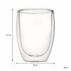 CONSOL ROMA DOUBLE WALL BOROSILICATE GLASS TEA/COFFEE CUP 2PK, 350ML