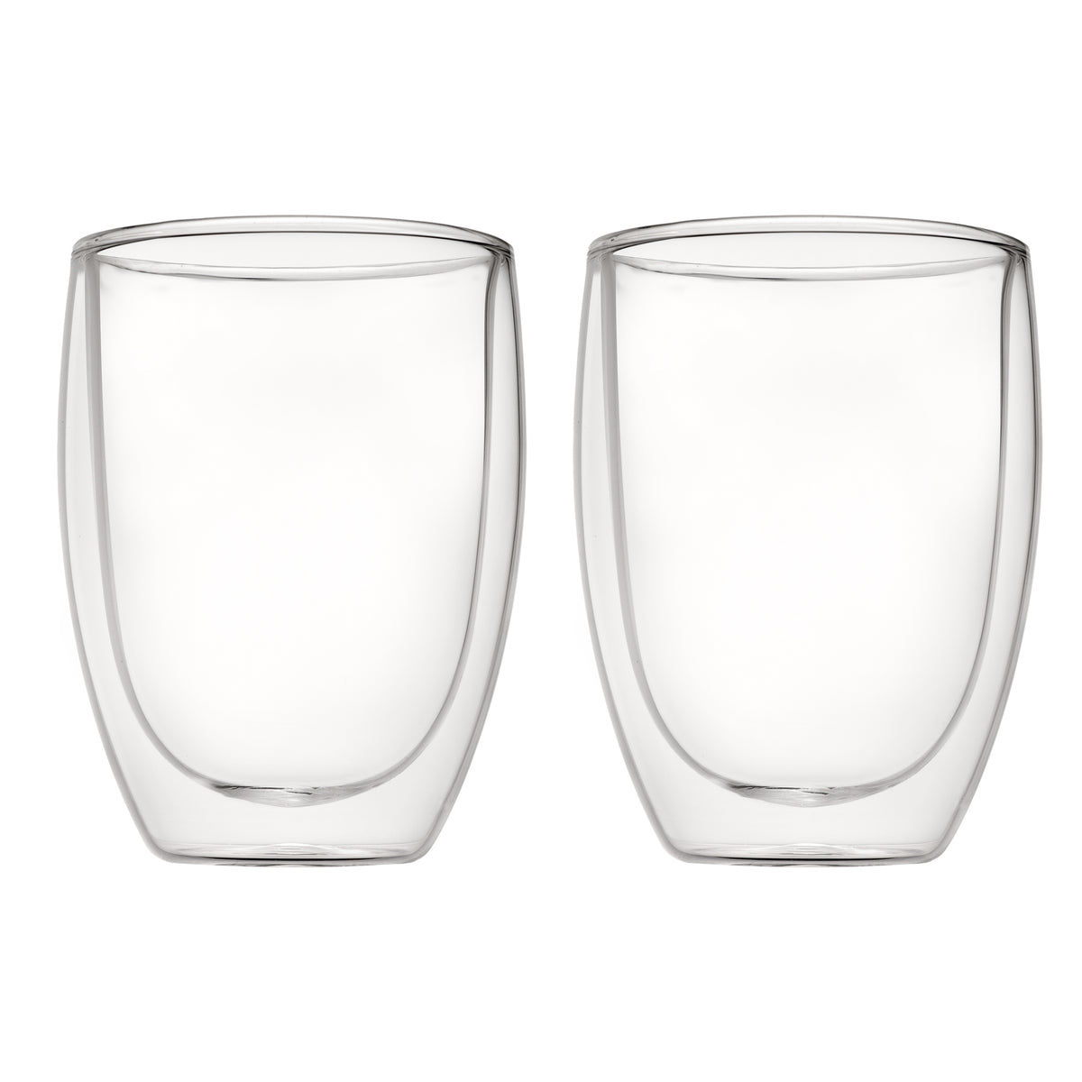 CONSOL ROMA DOUBLE WALL BOROSILICATE GLASS TEA/COFFEE CUP 2PK, 350ML