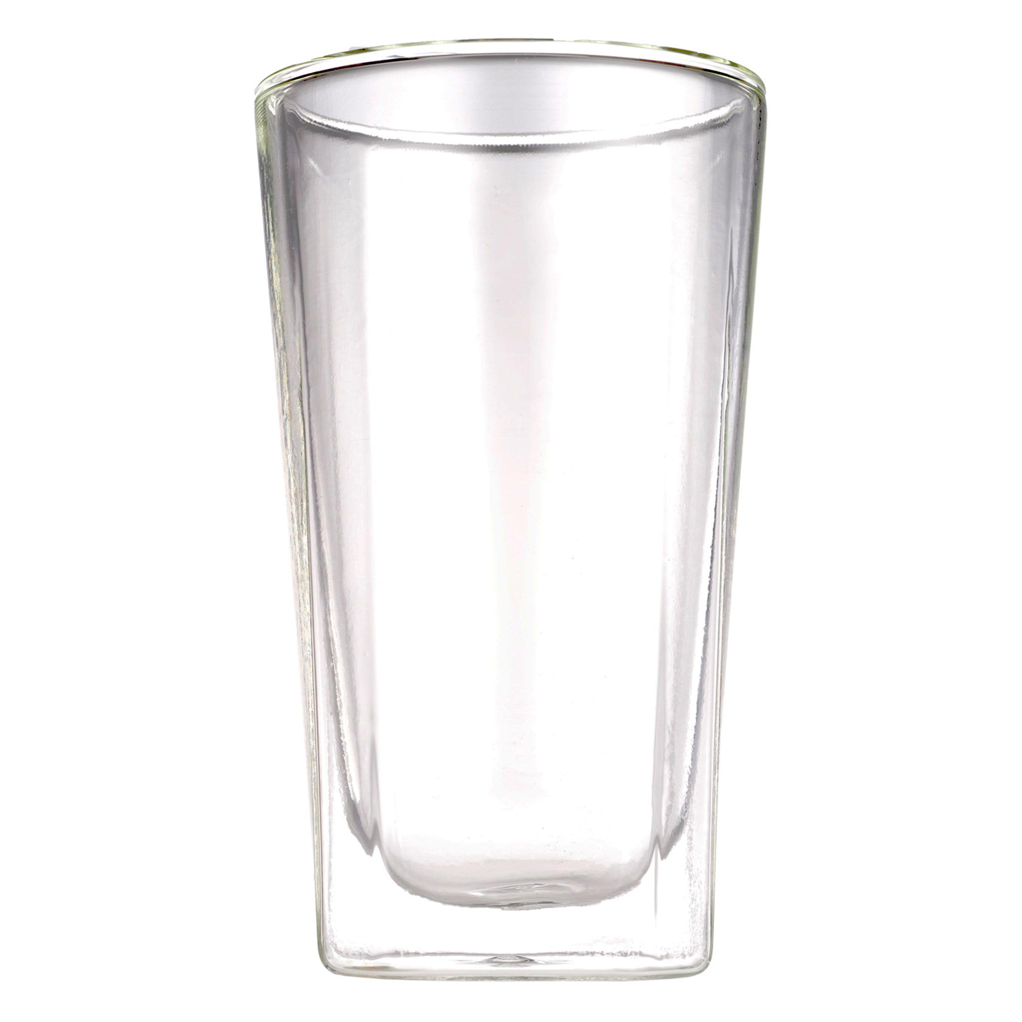 CONSOL ROMA DOUBLE WALL SQUARE BOROSILICATE GLASS TEA/COFFEE CUP 2PK, 380ML