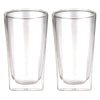 CONSOL ROMA DOUBLE WALL SQUARE BOROSILICATE GLASS TEA/COFFEE CUP 2PK, 380ML