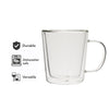 CONSOL ROMA DOUBLE WALL BOROSILICATE GLASS TEA/COFFEE MUG 2PK, 320ML