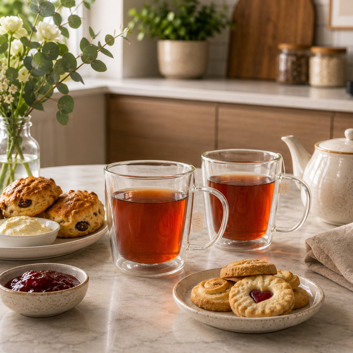 CONSOL ROMA DOUBLE WALL BOROSILICATE GLASS TEA/COFFEE MUG 2PK, 320ML