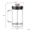 CONSOL CADIZ BOROSILICATE GLASS COFFEE PLUNGER WITH S/STEEL LID AND KNOB, (600ML)