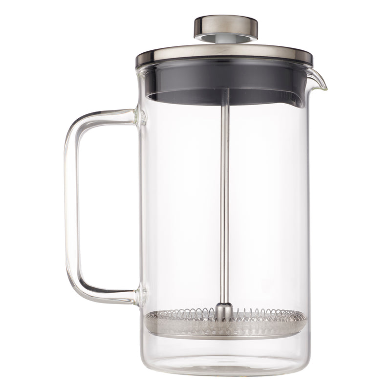 CONSOL CADIZ BOROSILICATE GLASS COFFEE PLUNGER WITH S/STEEL LID AND KNOB, (600ML)