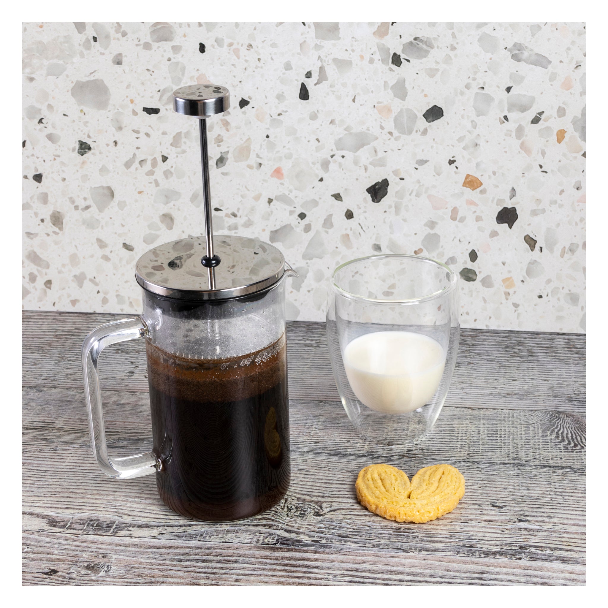 CONSOL CADIZ BOROSILICATE GLASS COFFEE PLUNGER, 600ML