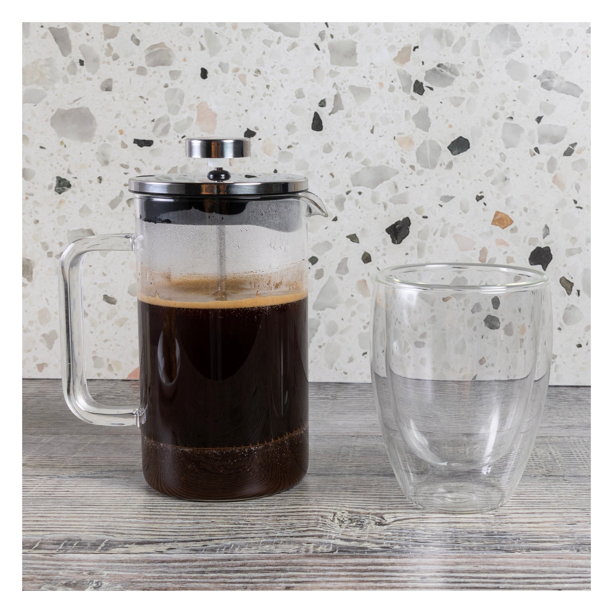 CONSOL CADIZ BOROSILICATE GLASS COFFEE PLUNGER, 600ML