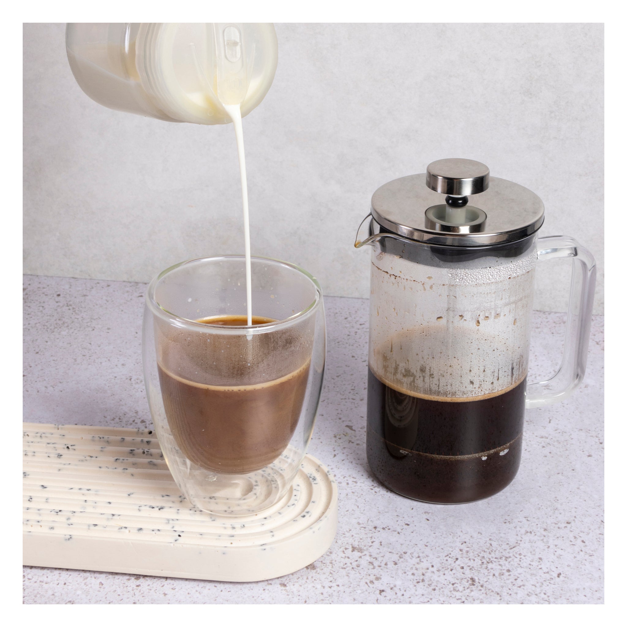 CONSOL CADIZ BOROSILICATE GLASS COFFEE PLUNGER, 600ML