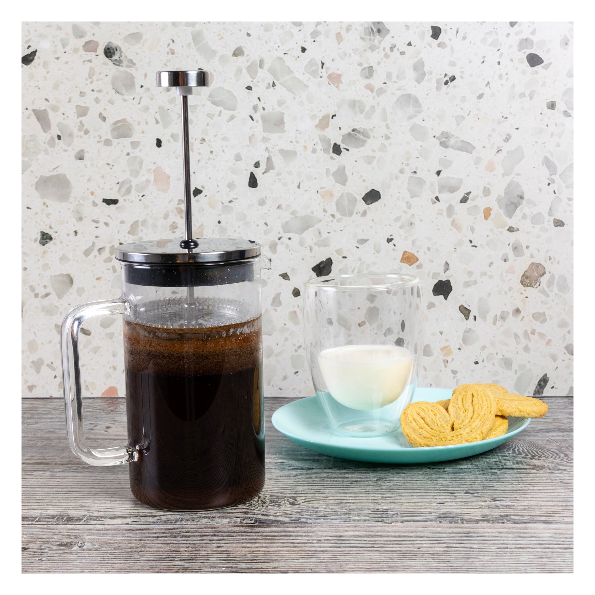 CONSOL CADIZ BOROSILICATE GLASS COFFEE PLUNGER, 600ML