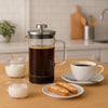 CONSOL CADIZ BOROSILICATE GLASS COFFEE PLUNGER WITH ST STEEL LID AND KNOB, 600ML