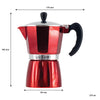 REGENT COFFEE MAKER ALUMINIUM 2 TONE RED & SILVER 6 CUP, (275ML)