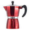 REGENT COFFEE MAKER ALUMINIUM 2 TONE RED & SILVER 6 CUP, (275ML)