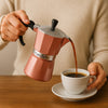 REGENT COFFEE MAKER ALUMINIUM 2 TONE ROSE GOLD & SILVER 3 CUP, (150ML)