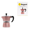REGENT COFFEE MAKER ALUMINIUM 2 TONE ROSE GOLD & SILVER 3 CUP, (150ML)