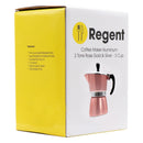 REGENT COFFEE MAKER ALUMINIUM 2 TONE ROSE GOLD & SILVER 3 CUP, (150ML)