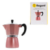 REGENT COFFEE MAKER ALUMINIUM 2 TONE ROSE GOLD & SILVER 6 CUP, 275ML