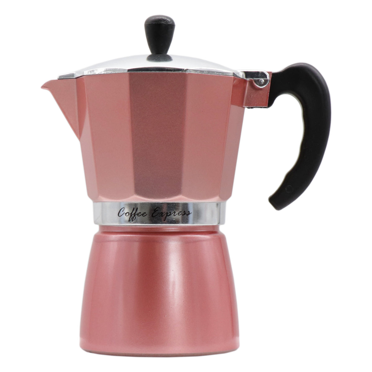 REGENT COFFEE MAKER ALUMINIUM 2 TONE ROSE GOLD & SILVER 6 CUP, 275ML