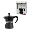 REGENT COFFEE MAKER ALUMINIUM 2 TONE MATT BLACK WITH SILVER 3 CUP, 150ML
