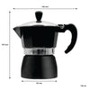 REGENT COFFEE MAKER ALUMINIUM 2 TONE MATT BLACK WITH SILVER 3 CUP, 150ML