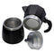 REGENT COFFEE MAKER ALUMINIUM 2 TONE MATT BLACK WITH SILVER 3 CUP, (150ML)
