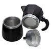 REGENT COFFEE MAKER ALUMINIUM 2 TONE MATT BLACK WITH SILVER 3 CUP, (150ML)