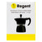 REGENT COFFEE MAKER ALUMINIUM 2 TONE MATT BLACK WITH SILVER 3 CUP, (150ML)