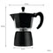 REGENT COFFEE MAKER ALUMINIUM 2 TONE MATT BLACK WITH SILVER 6 CUP, (275ML)