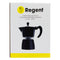 REGENT COFFEE MAKER ALUMINIUM 2 TONE MATT BLACK WITH SILVER 6 CUP, (275ML)
