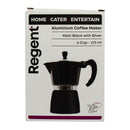 REGENT COFFEE MAKER ALUMINIUM 2 TONE MATT BLACK WITH SILVER 6 CUP, 275ML