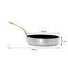 REGENT COOKWARE FRYING PAN WITH LONG BRASS HANDLE NON STICK ALUMINIUM, 750ML (315/175MM DIAX35MM)
