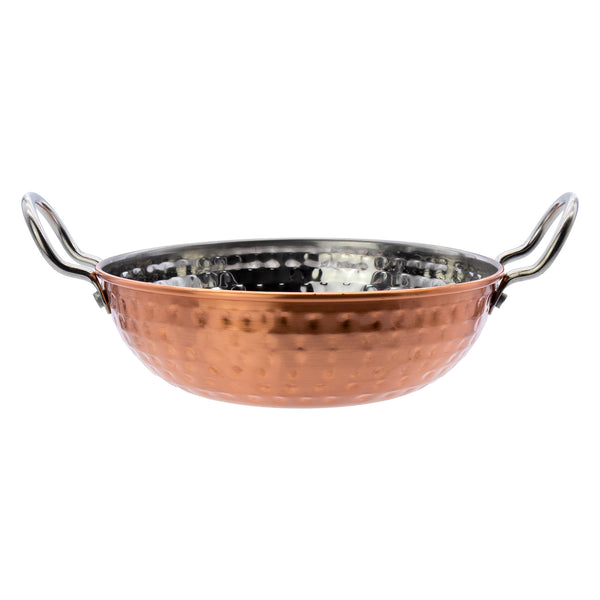 REGENT COOKWARE KARAHI PAN HAMMERED ST STEEL COPPER PLATED, 850ML (165MM DIAX50MM)