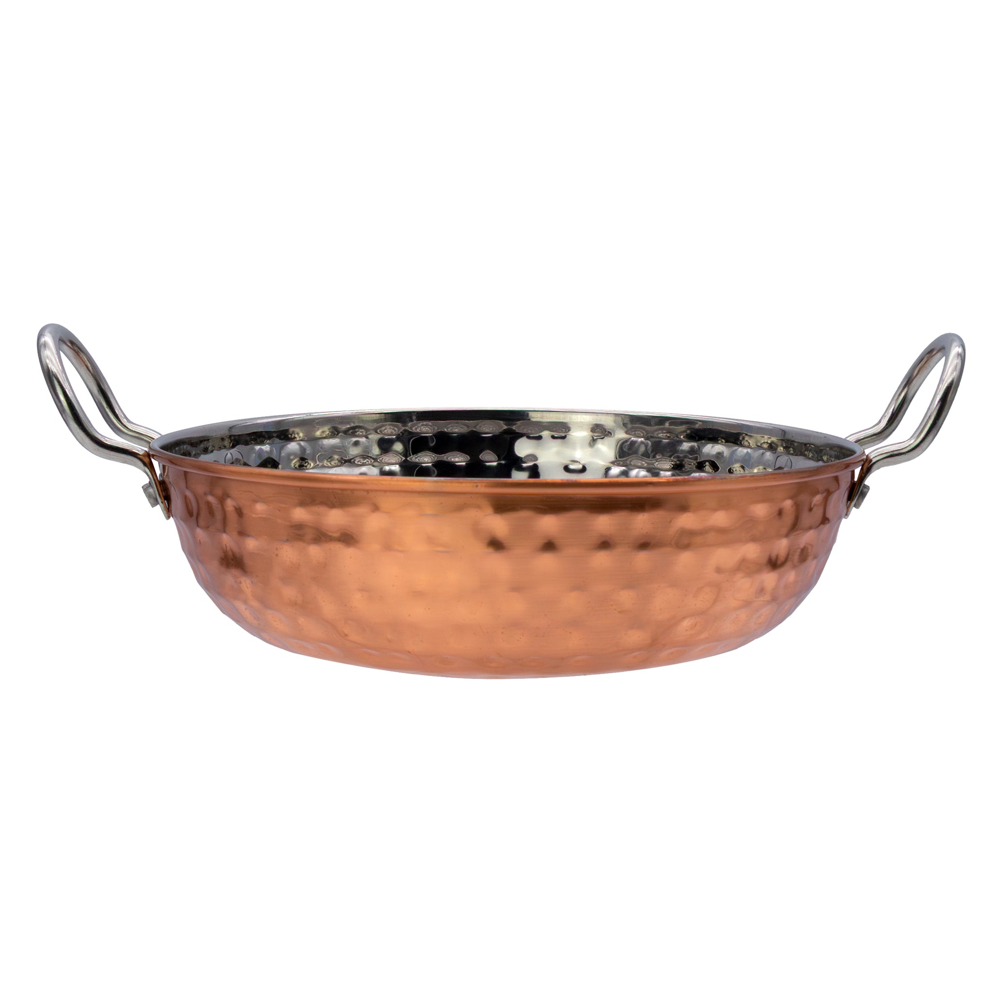 REGENT COOKWARE KARAHI PAN HAMMERED ST STEEL COPPER PLATED, 1.2L - 245/185MM DIAX55MM