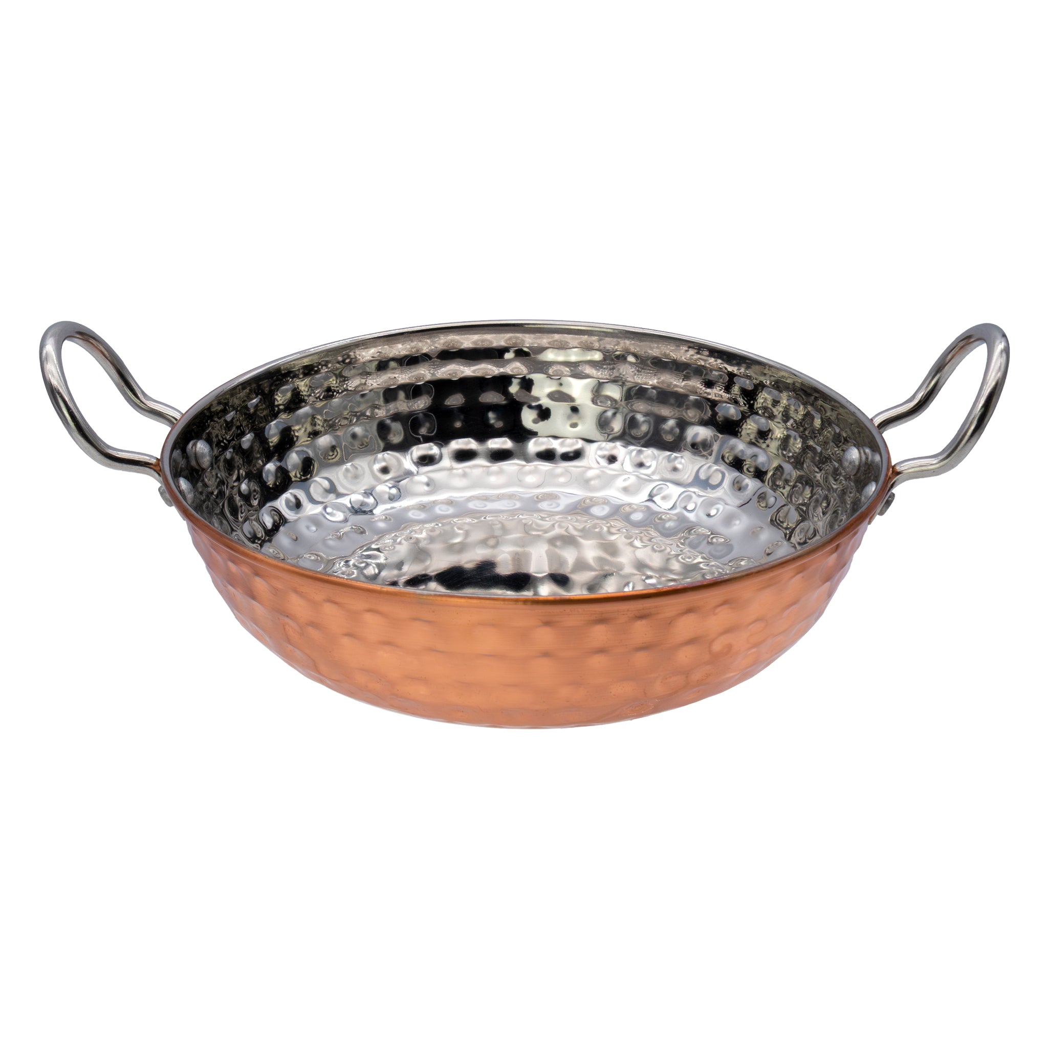 REGENT COOKWARE KARAHI PAN HAMMERED ST STEEL COPPER PLATED, 1.2L - 245/185MM DIAX55MM