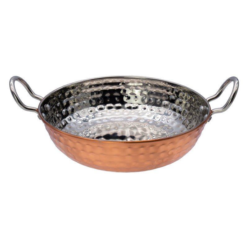 REGENT COOKWARE KARAHI PAN HAMMERED ST STEEL COPPER PLATED, 1.2LT (185 DIAX55MM)