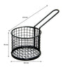 REGENT CHIP SERVER ROUND WIRE BASKET WITH HANDLE PC BLACK, 100MM DIA