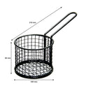 REGENT CHIP SERVER ROUND WIRE BASKET WITH HANDLE PC BLACK, (210/100MM DIAX80MM)
