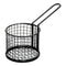 REGENT CHIP SERVER ROUND WIRE BASKET WITH HANDLE PC BLACK, (210/100MM DIAX80MM)