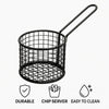 REGENT CHIP SERVER ROUND WIRE BASKET WITH HANDLE PC BLACK, 100MM DIA