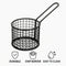 REGENT CHIP SERVER ROUND WIRE BASKET WITH HANDLE PC BLACK, (100MM DIA)