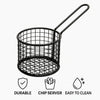 REGENT CHIP SERVER ROUND WIRE BASKET WITH HANDLE PC BLACK, (100MM DIA)