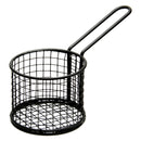 REGENT CHIP SERVER ROUND WIRE BASKET WITH HANDLE PC BLACK, (210/100MM DIAX80MM)