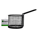 REGENT CHIP SERVER ROUND WIRE BASKET WITH HANDLE PC BLACK, (100MM DIA)