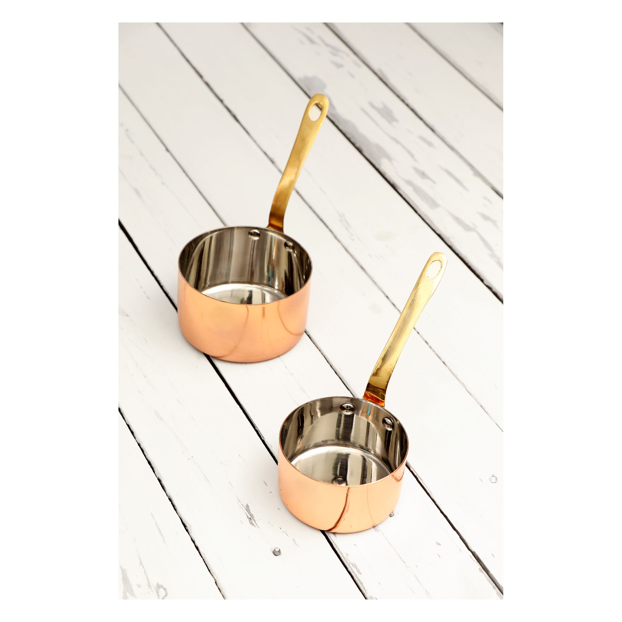 REGENT COOKWARE MINI POT ST STEEL CU PLATED WITH BRASS HANDLE,  200ML - 155/75MM DIAX45MM