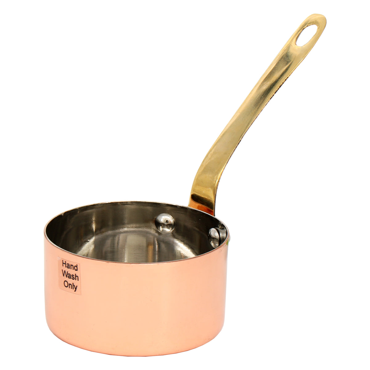 REGENT COOKWARE MINI POT ST STEEL CU PLATED WITH BRASS HANDLE,  200ML - 155/75MM DIAX45MM
