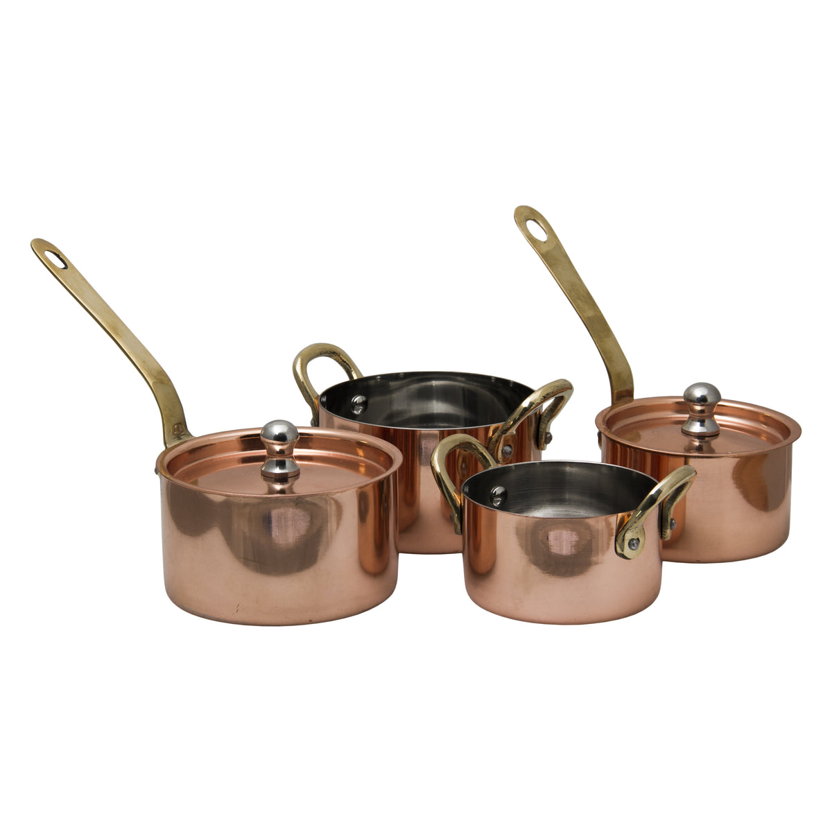REGENT COOKWARE MINI POT ST STEEL CU PLATED WITH 2 BRASS HANDLES, 350ML - 120/90MM DIAX52.5MM