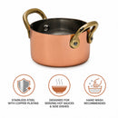 REGENT COOKWARE MINI POT ST STEEL CU PLATED WITH 2 BRASS HANDLES, 200ML