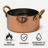 REGENT COOKWARE MINI POT ST STEEL CU PLATED WITH 2 BRASS HANDLES, 350ML (155/90MM DIAX52.5MM)