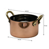 REGENT COOKWARE MINI POT ST STEEL CU PLATED WITH 2 BRASS HANDLES, 350ML - 120/90MM DIAX52.5MM