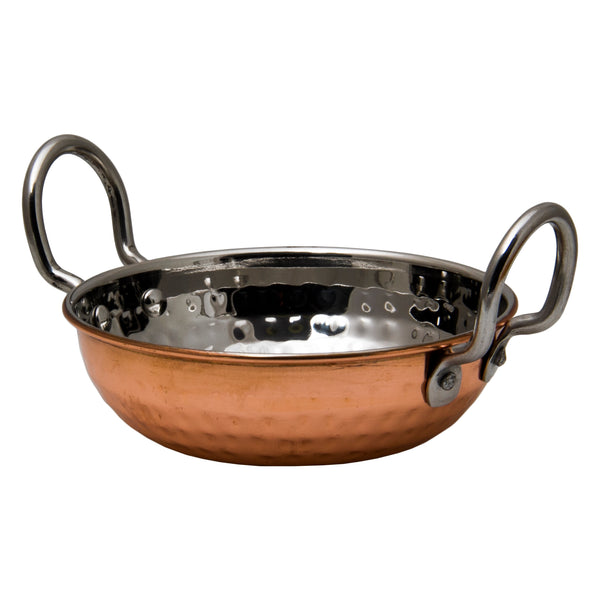 REGENT COOKWARE KARAHI PAN HAMMERED ST STEEL COPPER PLATED, 320ML (180/125MM DIAX40MM)