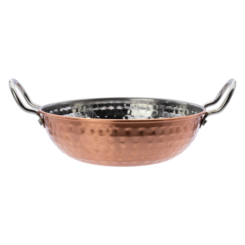 REGENT COOKWARE KARAHI PAN HAMMERED ST STEEL COPPER PLATED, 320ML - 180/125MM DIAX40MM