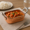 REGENT KARAHI ROASTER RECT. HAMMERED ST STEEL CU PLATED + HANDLES, 340ML, 165/125X85X40MM
